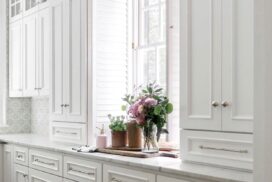 White Cabinets With Plants